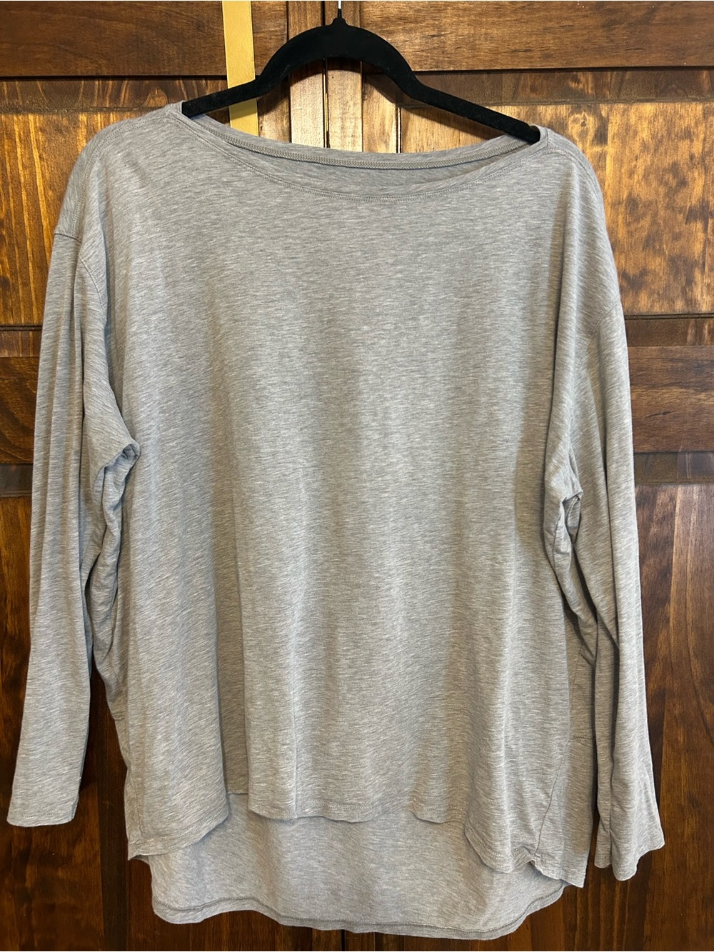 Light Gray Women’s Long-Sleeve Boatneck Top